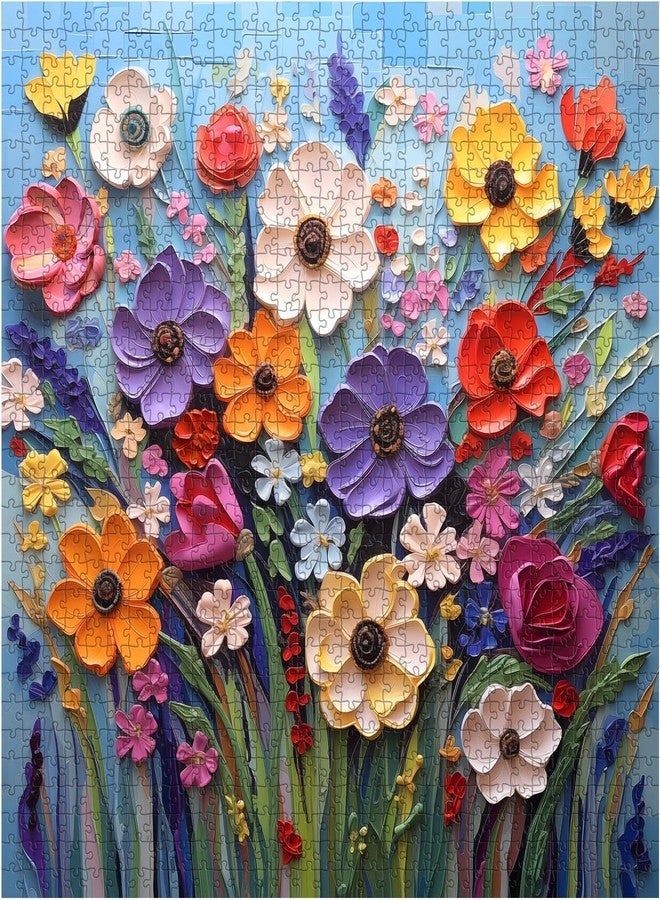 iDream 1000 Pieces Jigsaw Puzzle - Artistic 3D Design, Colorful Wall Decor, Challenging Puzzle Gift for Friends & Family (Colorful Flower) - Image 4